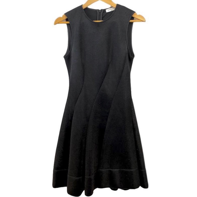 Sandro Paris Fit & Flare Dress Black Swirl Seam M